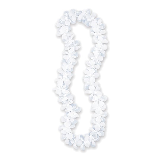 40in Fabric White Hawaiian Lei Luau Party Supplies